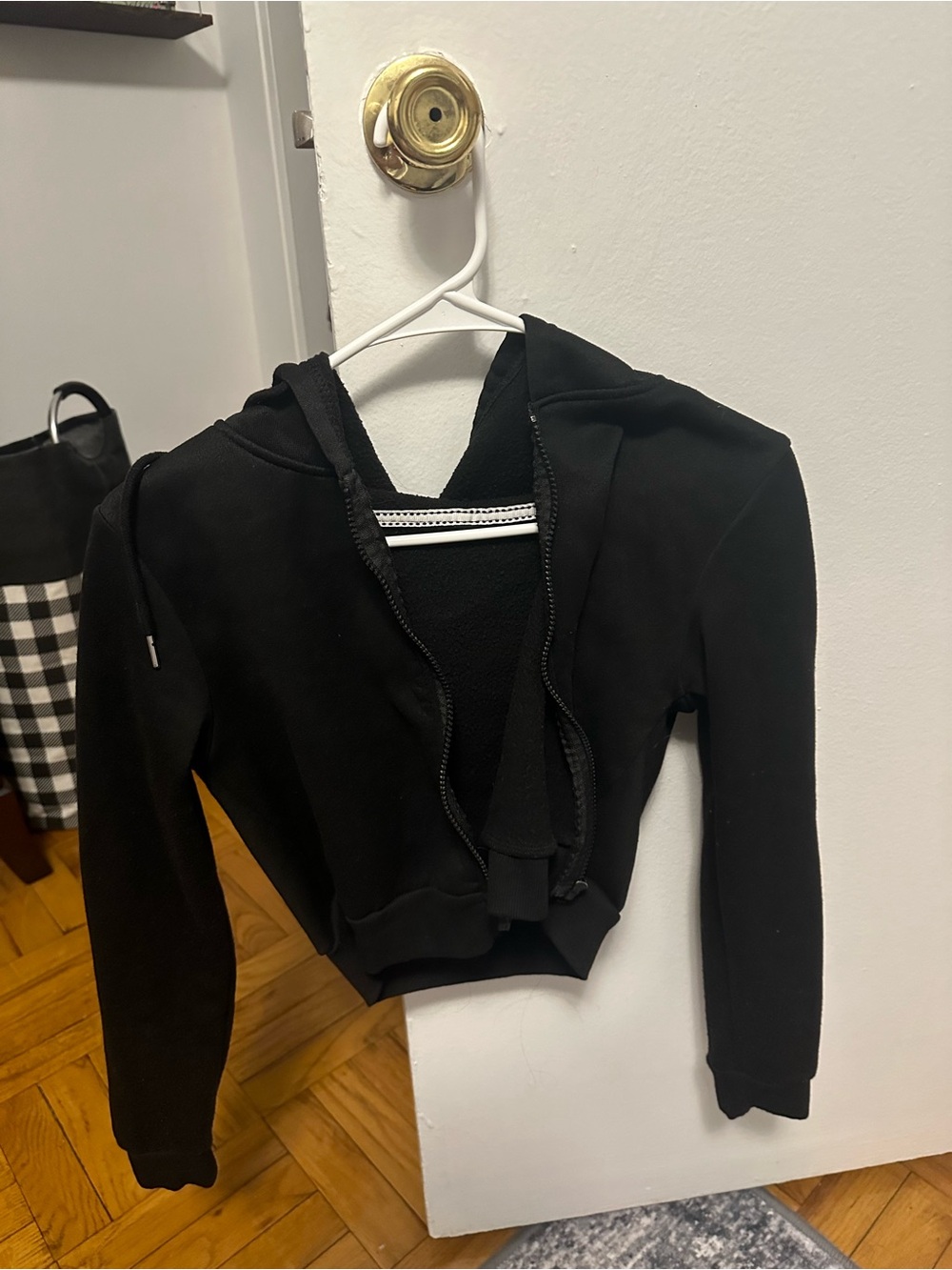 SHEIN Cropped Zip-Up Hooded Sweatshirt